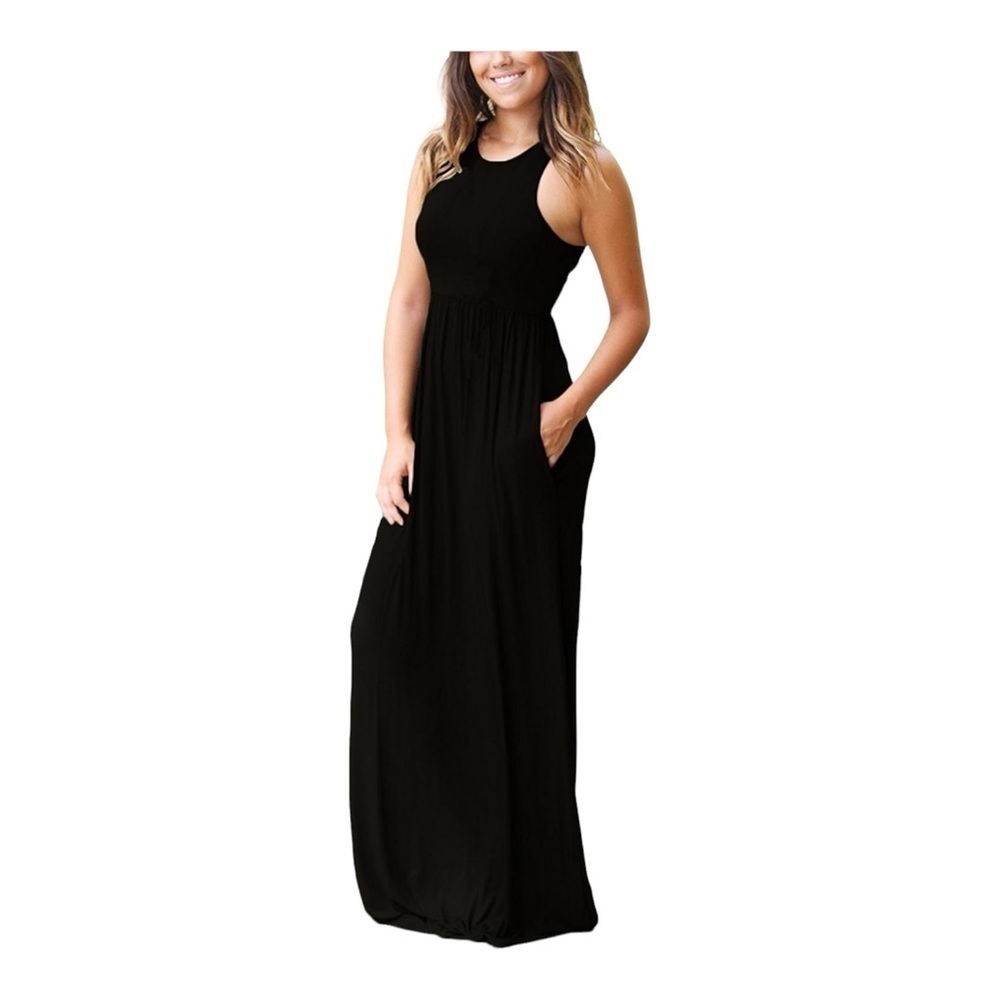 Grecerelle Racerback Maxi Dress in Black NWT
